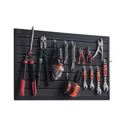 VEVOR Slat Wall Paneling, 2 x 4 ft, PVC Garage Slatwall with Modular Design, Black Slat Wall Easy-to-Install Adjustable Slatwall Panel with Coupling Structure & DIY Cutting, Fits for Storage & Display