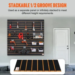 VEVOR Slatwall Panels, 4 ft x 2 ft Black Garage Wall Panels 24