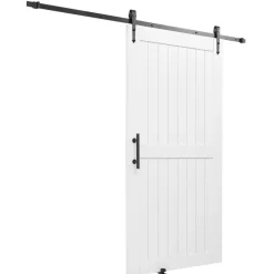 VEVOR Sliding Barn Door, 42 x 84 inch, High-Strength MDF Panel, Barn Door with Hardware Kit, Water-Proof PVC Surface, Easy to Install, H-Frame, Smoothly and Quietly Sliding for Living Room, Bathroom