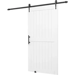 VEVOR Sliding Barn Door, 42 x 84 inch, High-Strength MDF Panel, Barn Door with Hardware Kit, Water-Proof PVC Surface, Easy to Install, H-Frame, Smoothly and Quietly Sliding for Living Room, Bathroom