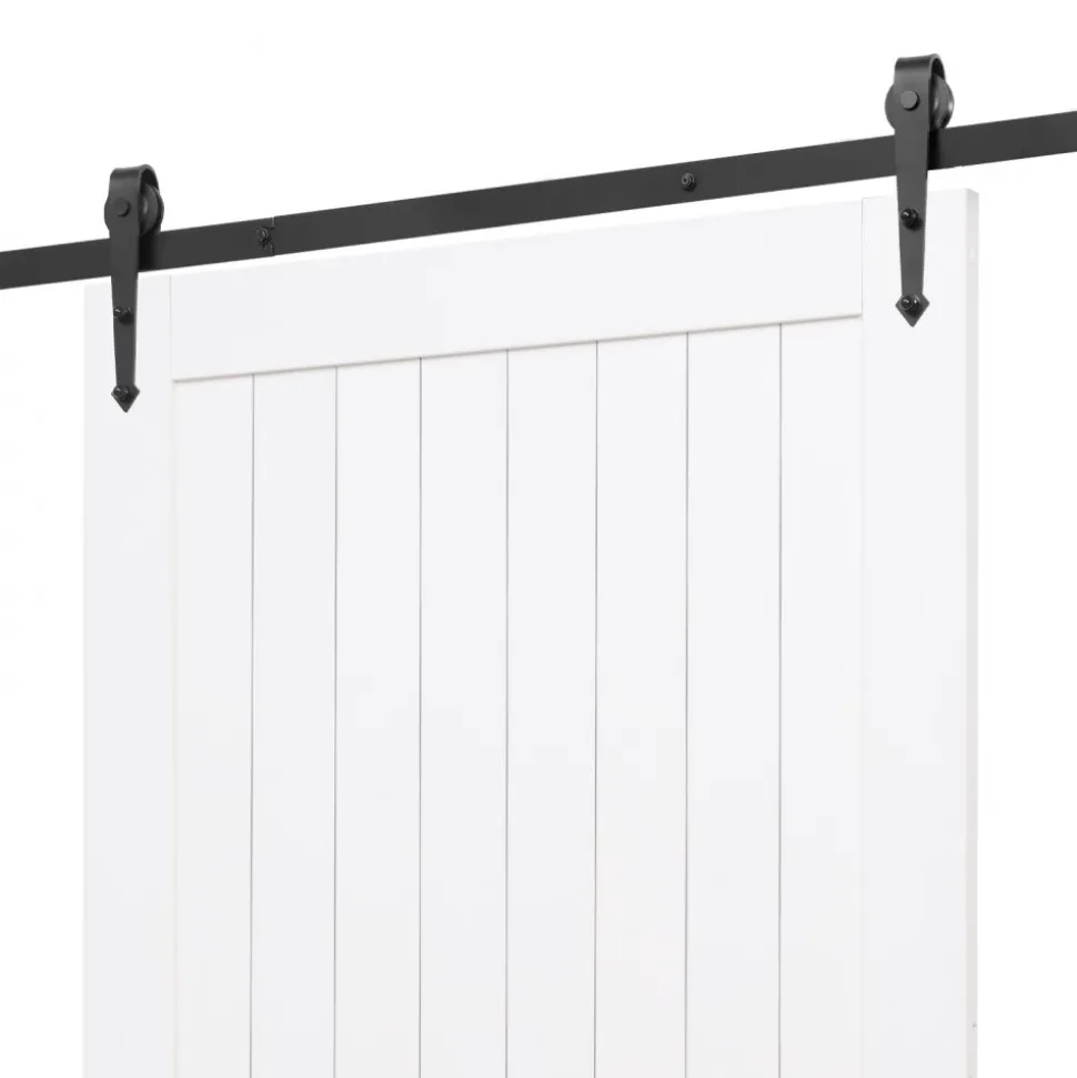 VEVOR Sliding Barn Door, 42 x 84 inch, High-Strength MDF Panel, Barn Door with Hardware Kit, Water-Proof PVC Surface, Easy to Install, H-Frame, Smoothly and Quietly Sliding for Living Room, Bathroom