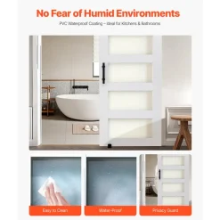 VEVOR Sliding Barn Door, 36 x 84 inch, High-Strength MDF Panel, Barn Door with Hardware Kit, Water-Proof PVC Surface, Easy to Install, H-Frame, Smoothly and Quietly Sliding for Living Room, Bathroom