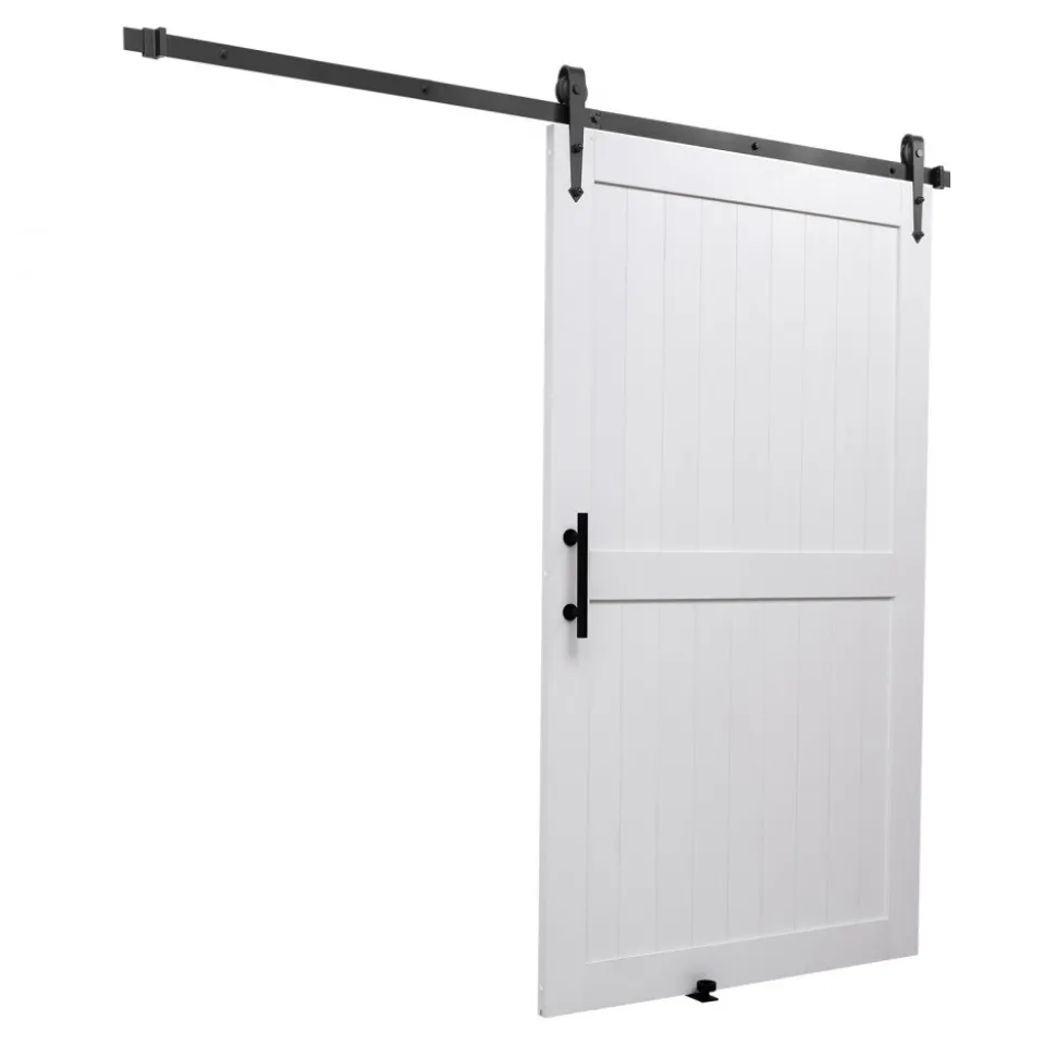 VEVOR Sliding Barn Door, 48 x 84 inch, High-Strength MDF Panel, Barn Door with Hardware Kit, Water-Proof PVC Surface, Easy to Install, H-Frame, Smoothly and Quietly Sliding for Living Room, Bathroom