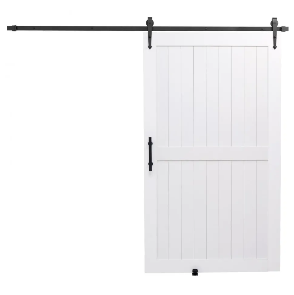 VEVOR Sliding Barn Door, 48 x 84 inch, High-Strength MDF Panel, Barn Door with Hardware Kit, Water-Proof PVC Surface, Easy to Install, H-Frame, Smoothly and Quietly Sliding for Living Room, Bathroom