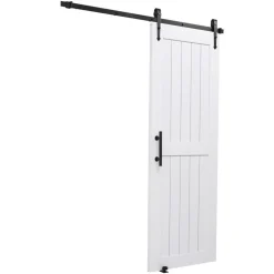 VEVOR Sliding Barn Door, 30 x 84 inch, High-Strength MDF Panel, Barn Door with Hardware Kit, Water-Proof PVC Surface, Easy to Install, H-Frame, Smoothly and Quietly Sliding for Living Room, Bathroom