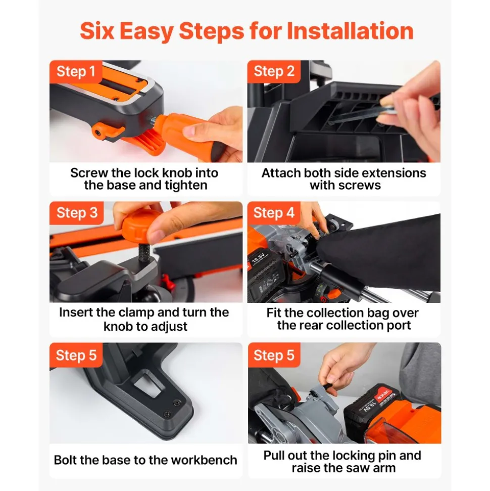 VEVOR Sliding Compound Miter Saw, 7-1/4 inch Blade, DC 18.5V Cordless Miter Saw, with LED Precision Alignment, Adjustable Angles, Battery and Charger Included, for Cutting Wood, Metals, Laminates