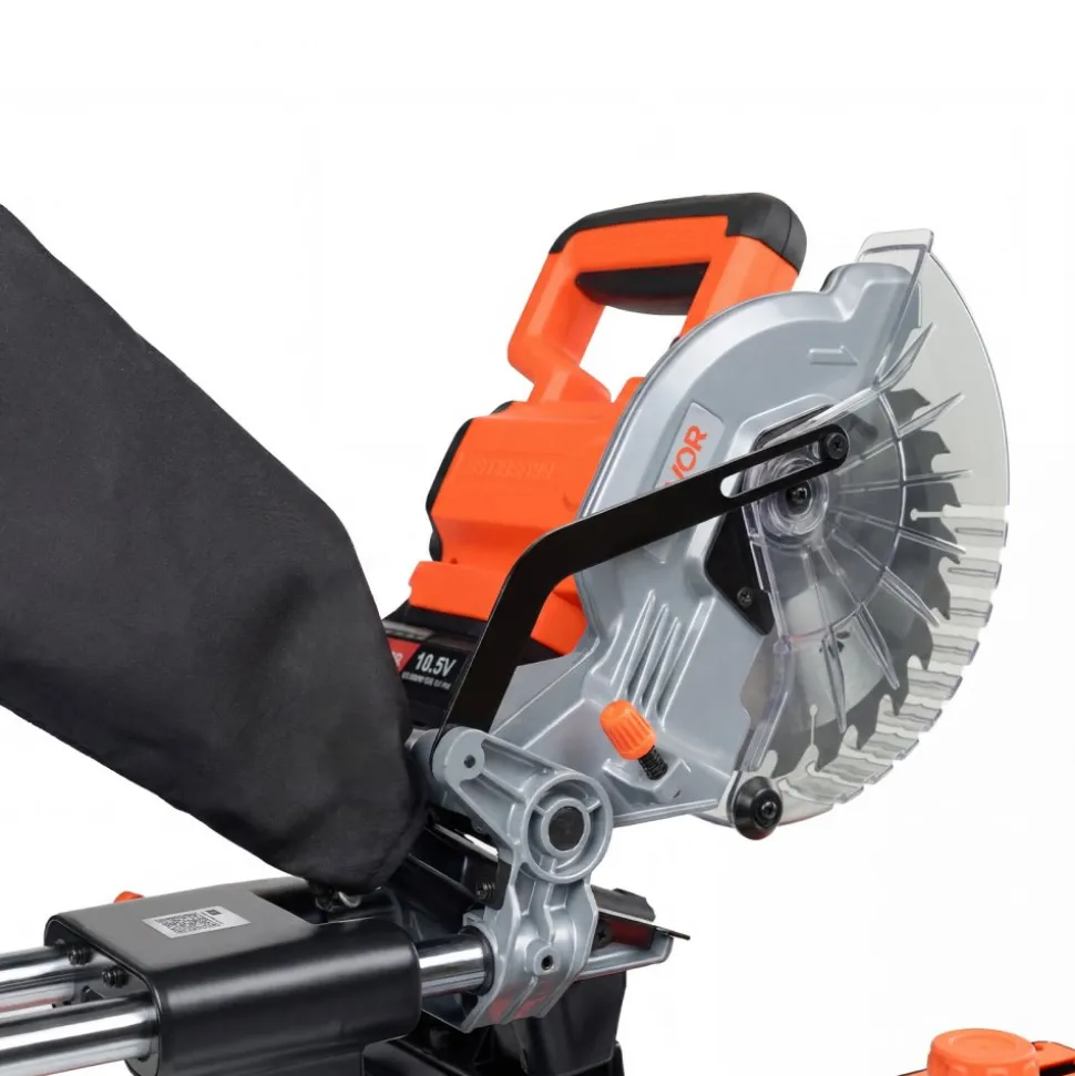 VEVOR Sliding Compound Miter Saw, 7-1/4 inch Blade, DC 18.5V Cordless Miter Saw, with LED Precision Alignment, Adjustable Angles, Battery and Charger Included, for Cutting Wood, Metals, Laminates