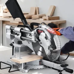 VEVOR Sliding Compound Miter Saw, 10-Inch Blade, 15 Amp Motor, 60-Tooth, Corded Double Bevel Sliding Miter Saw, LED Precision Alignment, Angle Adjustable, for Wood, Composite Decking, Laminates