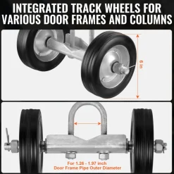 VEVOR Sliding Gate Kit, 6” Rolling Gate Hardware Kit, Universal Sliding Gate Rollers Track Wheels, Heavy Duty Sliding Gate Guide Roller for Sliding Gates and Rolling Door,600 lbs Max. Load,Black