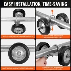 VEVOR Sliding Gate Kit, 6” Rolling Gate Hardware Kit, Universal Sliding Gate Rollers Track Wheels, Heavy Duty Sliding Gate Guide Roller for Sliding Gates and Rolling Door,600 lbs Max. Load,Black