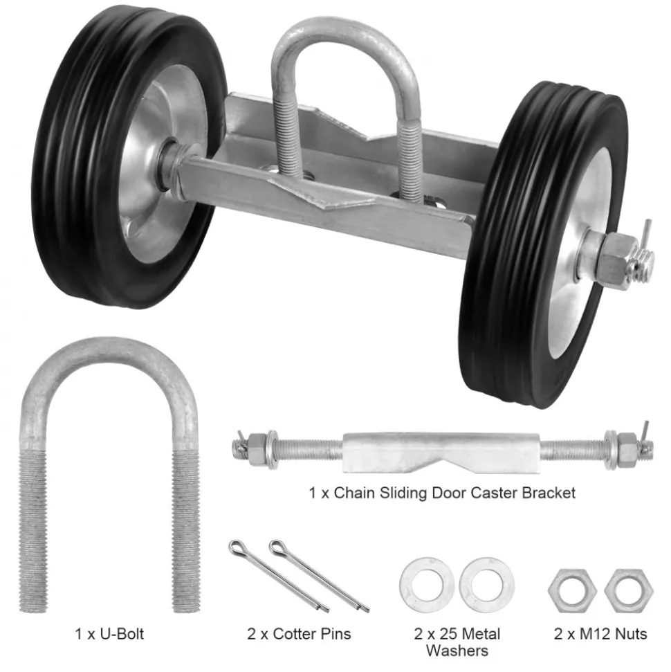 VEVOR Sliding Gate Kit, 6” Rolling Gate Hardware Kit, Universal Sliding Gate Rollers Track Wheels, Heavy Duty Sliding Gate Guide Roller for Sliding Gates and Rolling Door,600 lbs Max. Load,Black