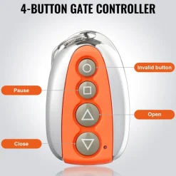 VEVOR Sliding Gate Opener Remote, 131 ft Range, 4-Button Automatic Gate Opener Remote, Remotes for Garage Door Openers, Multi-Code Electric Rolling Driveway-Gate Closer Smart Key Security Kit