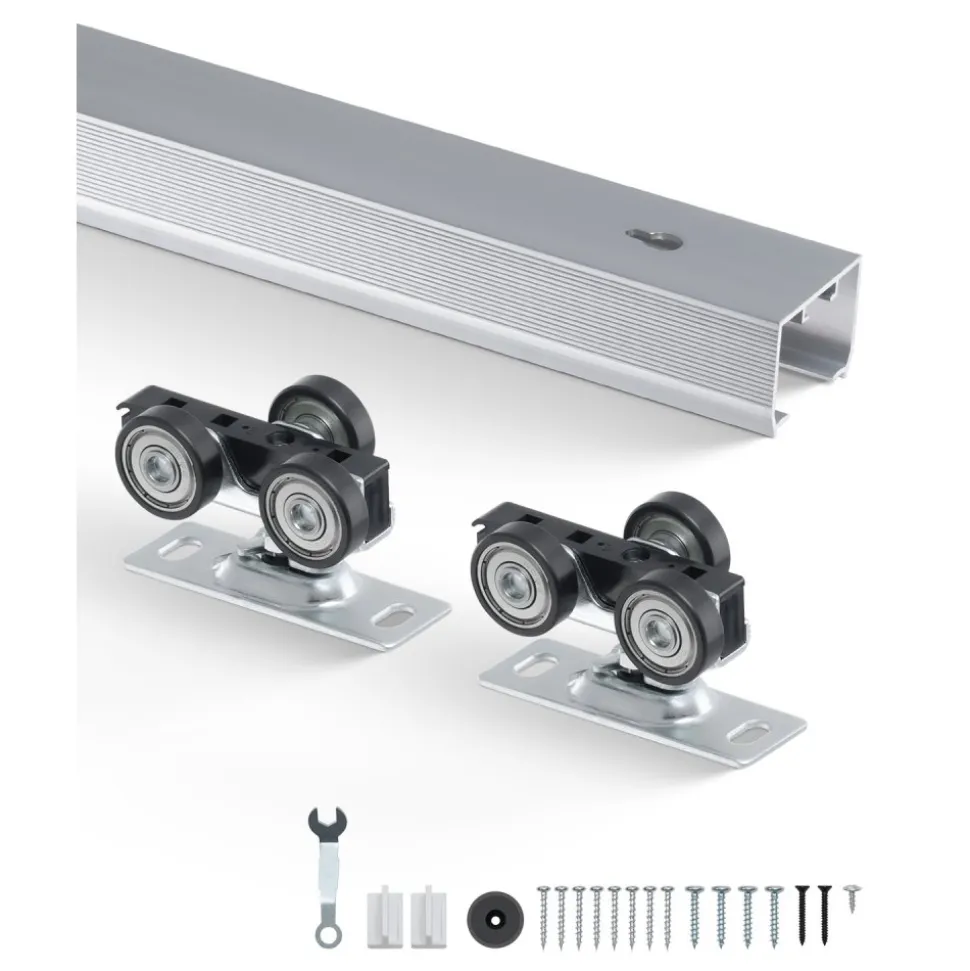 VEVOR Sliding Pocket Door Hardware Track Kit, 4.73 ft Heavy Duty Pocket Door Hardware Kit, Commercial Grade Pocket Door Hardware and Track Set for 24"-30" Wide Single Door, Smoothly and Easy to Install