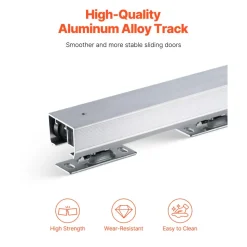 VEVOR Sliding Pocket Door Hardware Track Kit, 4.73 ft Heavy Duty Pocket Door Hardware Kit, Commercial Grade Pocket Door Hardware and Track Set for 24