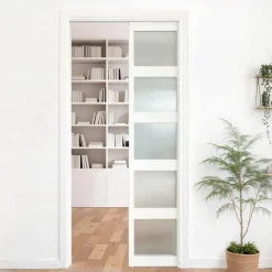 VEVOR Sliding Pocket Door Hardware Track Kit, 68.74" Pocket Door Track Kit with Soft Close Mechanism for Smooth and Quiet Sliding, Easy to Install, for 1" to 1 3/4" Thickness 36" Width Single Door
