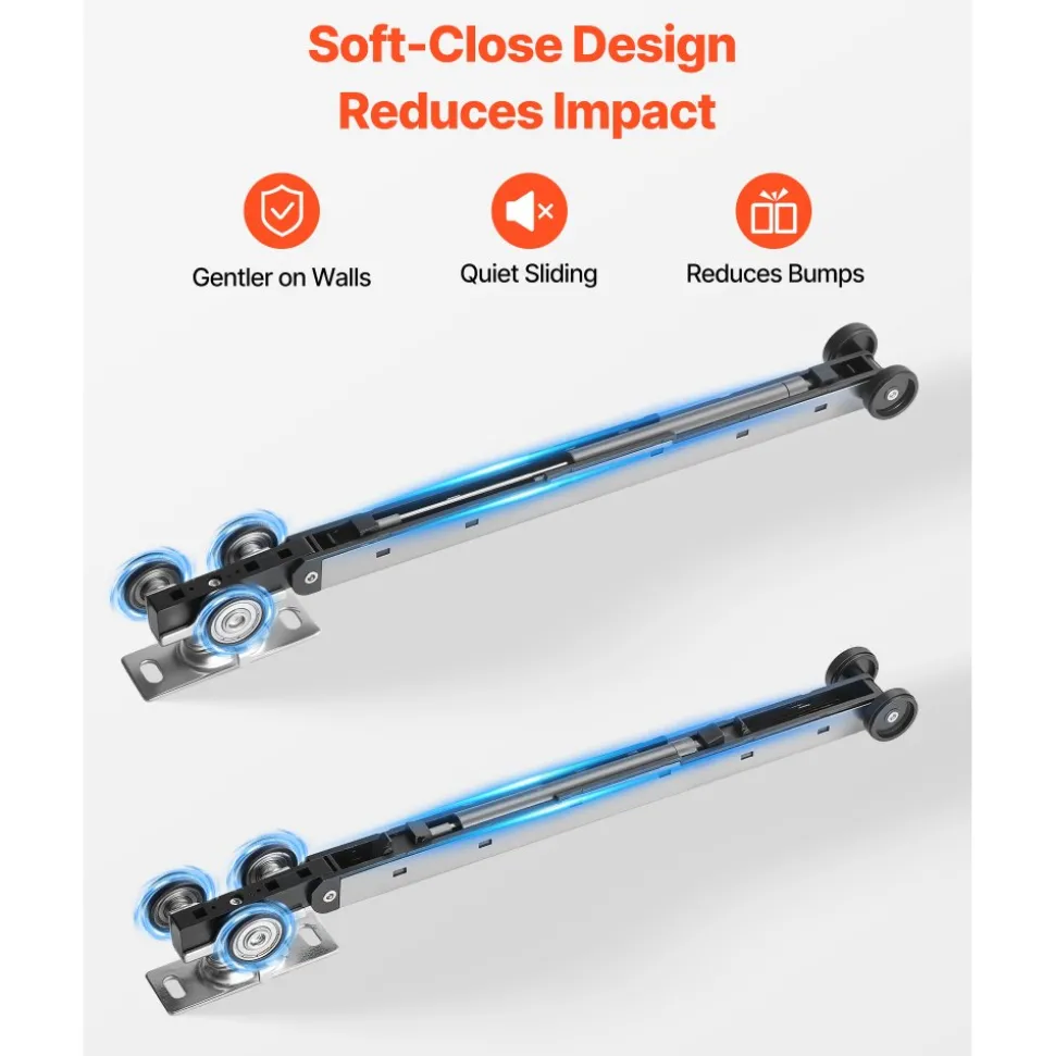 VEVOR Sliding Pocket Door Hardware Track Kit, 68.74" Pocket Door Track Kit with Soft Close Mechanism for Smooth and Quiet Sliding, Easy to Install, for 1" to 1 3/4" Thickness 36" Width Single Door