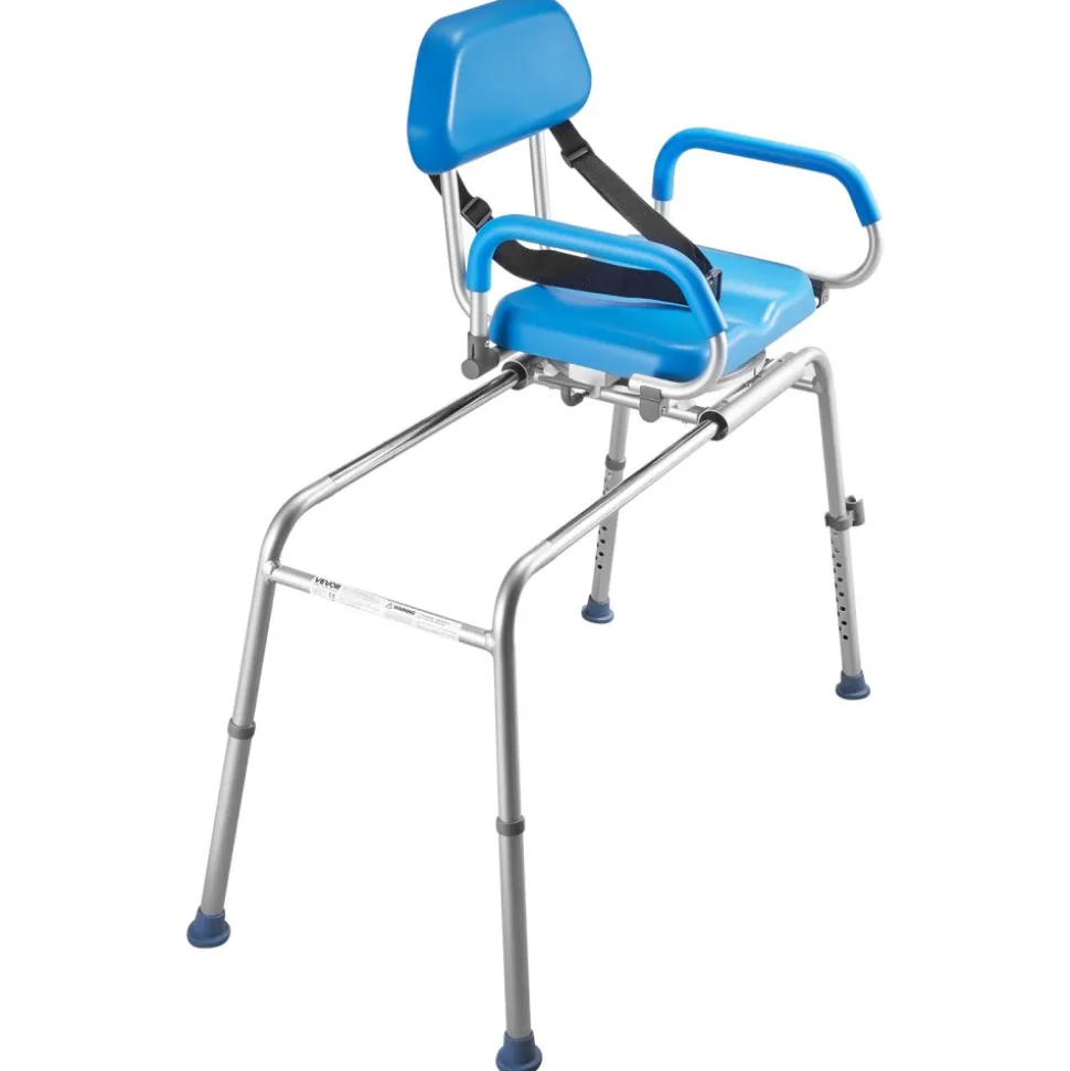 VEVOR Sliding Shower Chair, 330 lbs Tub Transfer Bench for Bathtub with Swivel Seat, Padded Shower Bench with Pivoting Arms and Backrest, Height Adjustable for Handicap, Seniors, Elderly and Disabled