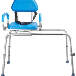 VEVOR Sliding Shower Chair, 330 lbs Tub Transfer Bench for Bathtub with Swivel Seat, Padded Shower Bench with Pivoting Arms and Backrest, Height Adjustable for Handicap, Seniors, Elderly and Disabled