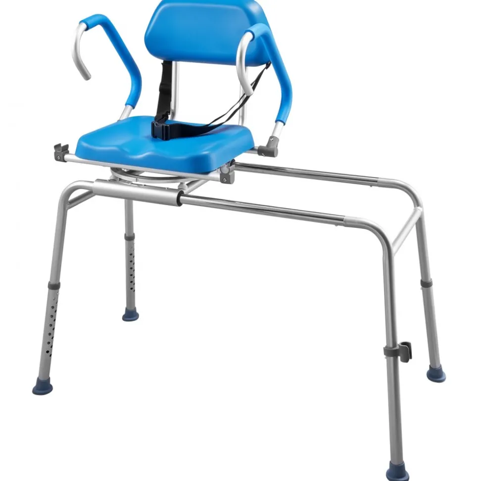 VEVOR Sliding Shower Chair, 330 lbs Tub Transfer Bench for Bathtub with Swivel Seat, Padded Shower Bench with Pivoting Arms and Backrest, Height Adjustable for Handicap, Seniors, Elderly and Disabled