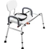 VEVOR Sliding Shower Chair, 400 lbs Tub Transfer Bench for Bathtub with Swivel Seat, Shower Bench with Pivoting Arms and Backrest, Height & Width Adjustable for Handicap, Seniors, Elderly and Disabled