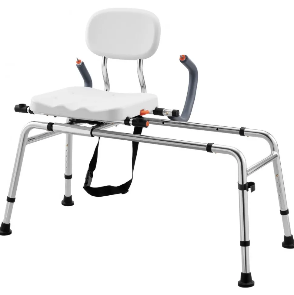 VEVOR Sliding Shower Chair, 400 lbs Tub Transfer Bench for Bathtub with Swivel Seat, Shower Bench with Pivoting Arms and Backrest, Height & Width Adjustable for Handicap, Seniors, Elderly and Disabled