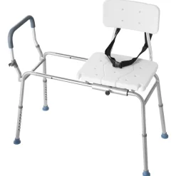 VEVOR Sliding Shower Chair, 400 lbs Capacity Tub Transfer Bench for Bathtub, Heavy Duty Shower Bench with Arms and Backrest, Height Adjustable Seat for Handicap, Adults, Seniors, Elderly and Disabled