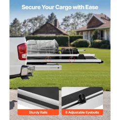 VEVOR Sliding Truck Bed Organizer, 78 x 48-Inch Heavy Duty Truck Bed Storage Drawer with 1000 lbs Capacity, Features 6 Movable Rings for Securing, 2-Postion Slide out Tray for Pickup Trucks, Black