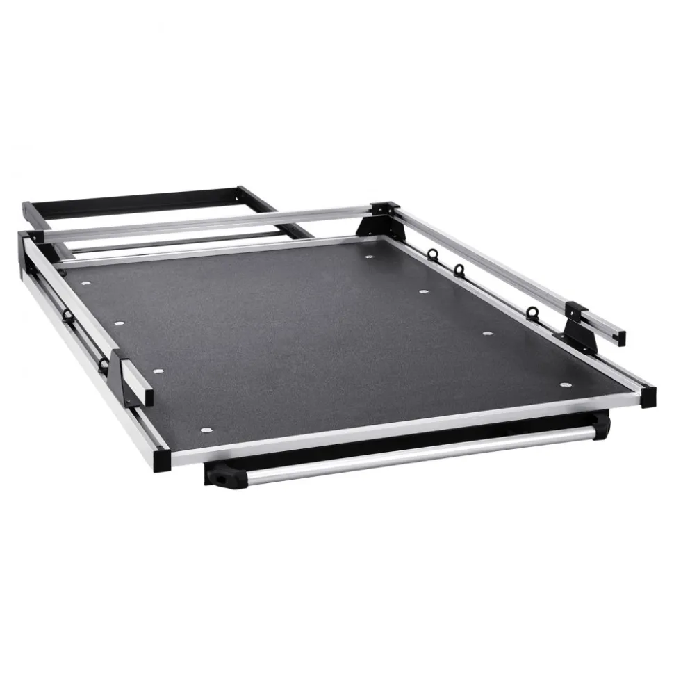 VEVOR Sliding Truck Bed Organizer, 58 x 41-Inch Heavy Duty Truck Bed Storage Drawer with 1000 lbs Capacity, Features 6 Movable Rings for Securing, 2-Postion Slide out Tray for Pickup Trucks, Black