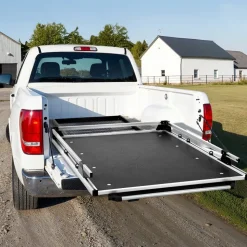 VEVOR Sliding Truck Bed Organizer, 63 x 47-Inch Heavy Duty Truck Bed Storage Drawer with 1000 lbs Capacity, Features 6 Movable Rings for Securing, 2-Postion Slide out Tray for Pickup Trucks, Black