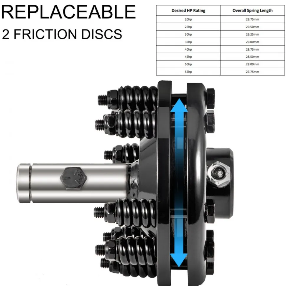 VEVOR Slip Clutch, 1 3/8" PTO Slip Clutch, Smooth Round Ends PTO Friction Clutch, Carburized Steel Tractor Slip Clutch, Adjustable Rotary Cutter Slip Clutch, Black Brush Hog Slip Clutch for PTO Shaft