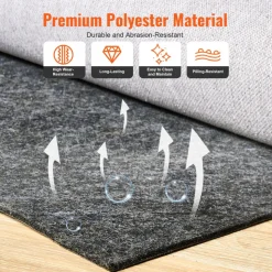 VEVOR - Slip-Resistant Rug Pad - Protective Cushioning Carpet Pad - 5' x 8' - 1/4