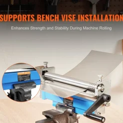 VEVOR Slip Roll Machine, 12.6 inches Forming Width in 20 Gauge Capacity, Sheet Metal Slip Roller Rolling Bending Machine, with 2 Detachable Rollers for Low Carbon Steel Copper Aluminum Alloy Sheet