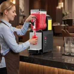 VEVOR Slushie Machine, 6L/1.6Gal Commercial Slushy Maker, Frozen Drink Maker with Self-Cleaning, Margarita Machine for Restaurants Bars Party for Slushie, Margaritas, Milkshake & More