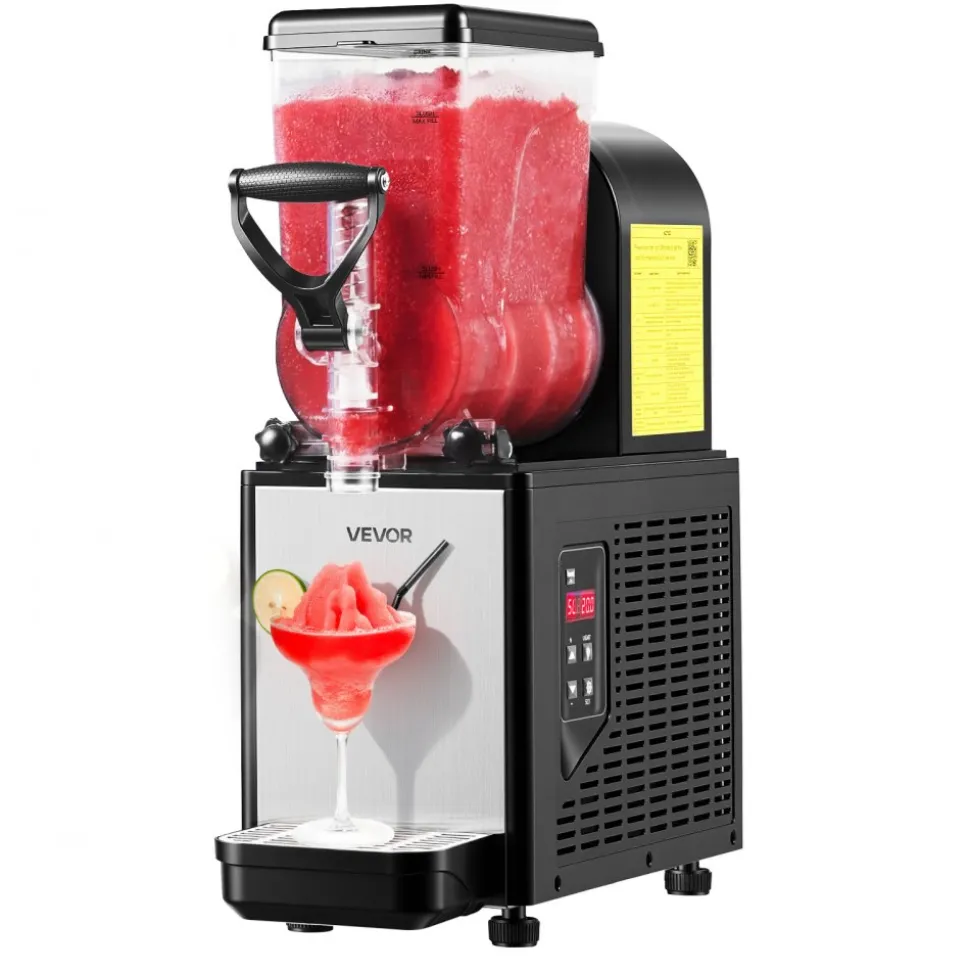 VEVOR Slushie Machine, 6L/1.6Gal Commercial Slushy Maker, Frozen Drink Maker with Self-Cleaning, Margarita Machine for Restaurants Bars Party for Slushie, Margaritas, Milkshake & More