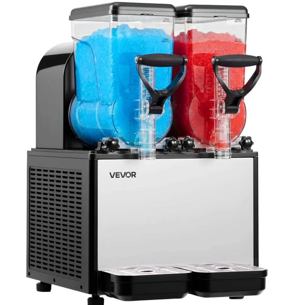 VEVOR Slushie Machine, 6L/1.6Gal x 2 Tank Commercial Slushy Maker, Frozen Drink Maker with Self-Cleaning, Margarita Machine for Restaurants Bars Party for Slushie, Margaritas, Milkshake & More