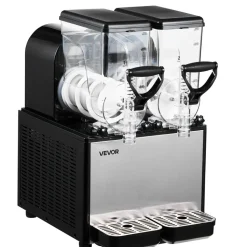 VEVOR Slushie Machine, 6L/1.6Gal x 2 Tank Commercial Slushy Maker, Frozen Drink Maker with Self-Cleaning, Margarita Machine for Restaurants Bars Party for Slushie, Margaritas, Milkshake & More