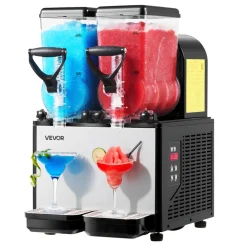 VEVOR Slushie Machine, 6L/1.6Gal x 2 Tank Commercial Slushy Maker, Frozen Drink Maker with Self-Cleaning, Margarita Machine for Restaurants Bars Party for Slushie, Margaritas, Milkshake & More