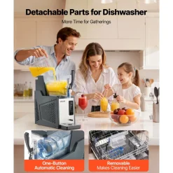 VEVOR Slushie Machine, 4L/135oz No Ice Needed Slushy Machine for Home, Frozen Drink Maker with Single Tank, Margarita Machine with Self-Cleaning, for Frozen Margaritas, Frappés, Milkshake & More
