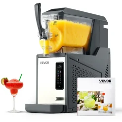 VEVOR Slushie Machine, 4L/135oz No Ice Needed Slushy Machine for Home, Frozen Drink Maker with Single Tank, Margarita Machine with Self-Cleaning, for Frozen Margaritas, Frappés, Milkshake & More