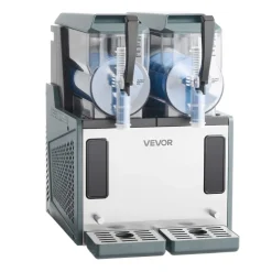 VEVOR Slushie Machine, 4L/135oz x 2 Tank Slushy Machine for Home, No Ice Needed Frozen Drink Maker, Margarita Maker with Self-Cleaning, for Frozen Margaritas, Frappés, Milkshake & More