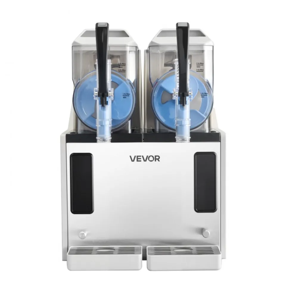 VEVOR Slushie Machine, 3L/100oz x 2 Tank Slushy Machine for Home, No Ice Needed Frozen Drink Maker, Margarita Maker with Self-Cleaning, for Frozen Margaritas, Frappés, Milkshake & More