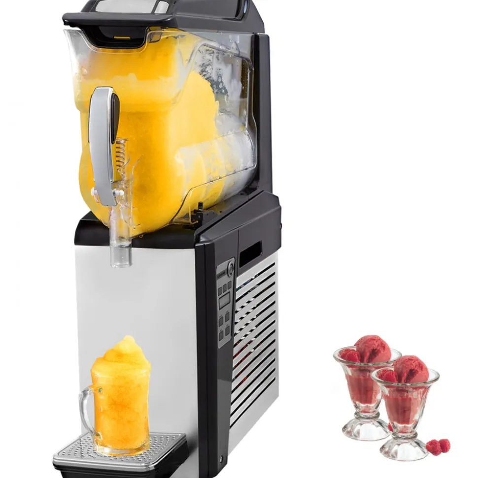 VEVOR Slushy Machine, 10L 1 Tank Slushie Machine for Home, 600W Commercial Slushy Machine, machine a slush for Frozen Drinks Automatic Clean, Slushy Machine for Home Supermarkets Cafes Restaurants