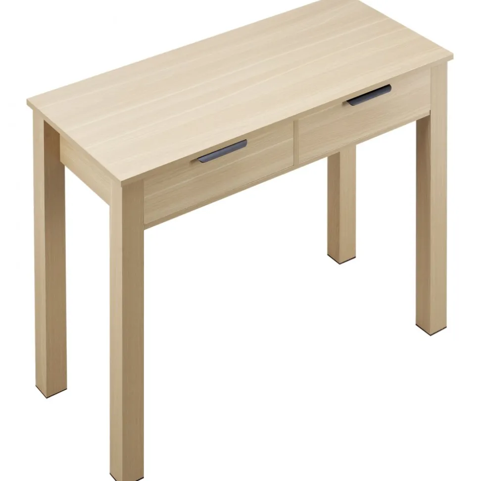 VEVOR Small Desk with Drawers, Kids Desk for Bedroom, Modern Simple Study Table for Drawing, Reading, Writing, Rectangle MDF Furniture Study Storage Table for Home, Office, Light Wood