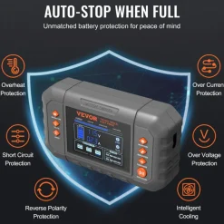VEVOR Smart Battery Charger, 20-Amp, Lithium LiFePO4 Lead-Acid (AGM / Gel / SLA) Car Battery Charger with LCD Display, Trickle Charger Maintainer Desulfator for Boat Motorcycle Lawn Mower Deep Cycle