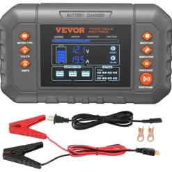 VEVOR Smart Battery Charger, 20-Amp, Lithium LiFePO4 Lead-Acid (AGM / Gel / SLA) Car Battery Charger with LCD Display, Trickle Charger Maintainer Desulfator for Boat Motorcycle Lawn Mower Deep Cycle