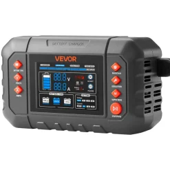 VEVOR Smart Battery Charger, 20A, 6V 12V 24V Lithium LiFePO4 Lead-Acid (Gel/AGM) Car Battery Charger, with LCD Display, Trickle Charging Maintainer Desulfator, for Car, Boat, Motorcycle, Lawn Mowers