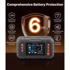 VEVOR Smart Battery Charger, 20A, 6V 12V 24V Lithium LiFePO4 Lead-Acid (Gel/AGM) Car Battery Charger, with LCD Display, Trickle Charging Maintainer Desulfator, for Car, Boat, Motorcycle, Lawn Mowers