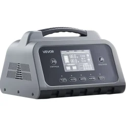 VEVOR Smart Battery Charger, 16A, 6V 12V 24V 36V 48V 60V 72V Lithium LiFePO4 Lead-Acid (Gel/AGM) Car Battery Charger, with LCD Display, Trickle Charging Maintainer Desulfator, for Car Boat Motorcycle