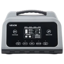 VEVOR Smart Battery Charger, 16A, 6V 12V 24V 36V 48V 60V 72V Lithium LiFePO4 Lead-Acid (Gel/AGM) Car Battery Charger, with LCD Display, Trickle Charging Maintainer Desulfator, for Car Boat Motorcycle