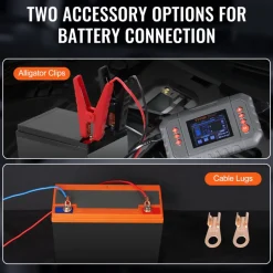 VEVOR Smart Battery Charger, 35-Amp, Lithium LiFePO4 Lead-Acid (AGM / Gel / SLA) Car Battery Charger with LCD Display, Trickle Charger Maintainer Desulfator for Boat Motorcycle Lawn Mower Deep Cycle